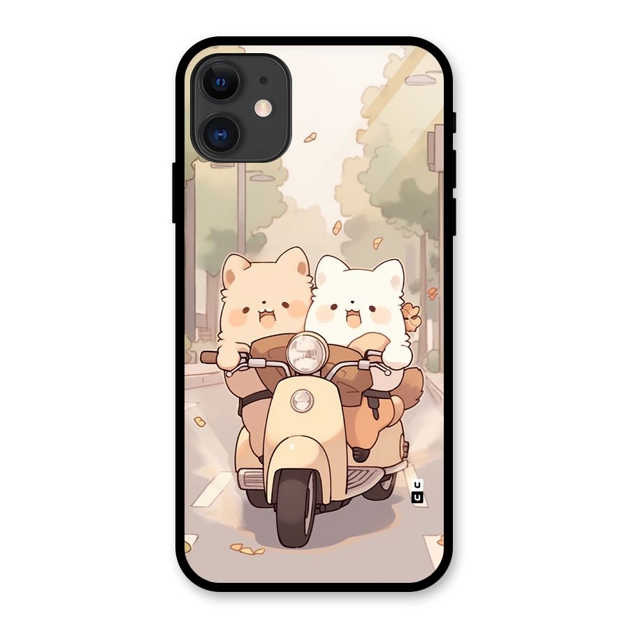 Cute Riders Glass Back Case for iPhone 11