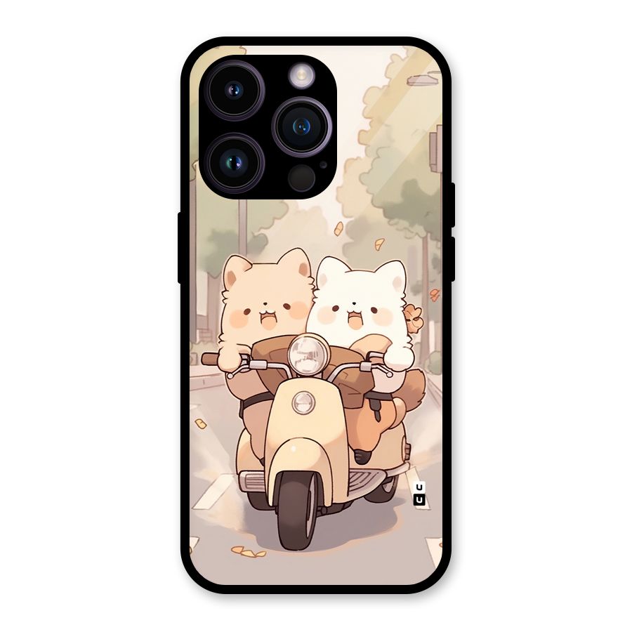Cute Riders Glass Back Case for iPhone 14 Pro
