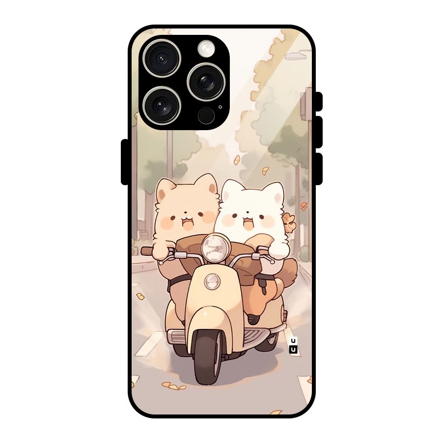 Cute Riders Glass Back Case for iPhone 15 Pro Max