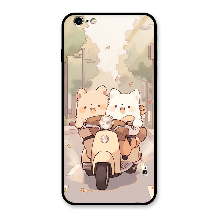 Cute Riders Glass Back Case for iPhone 6 Plus 6S Plus