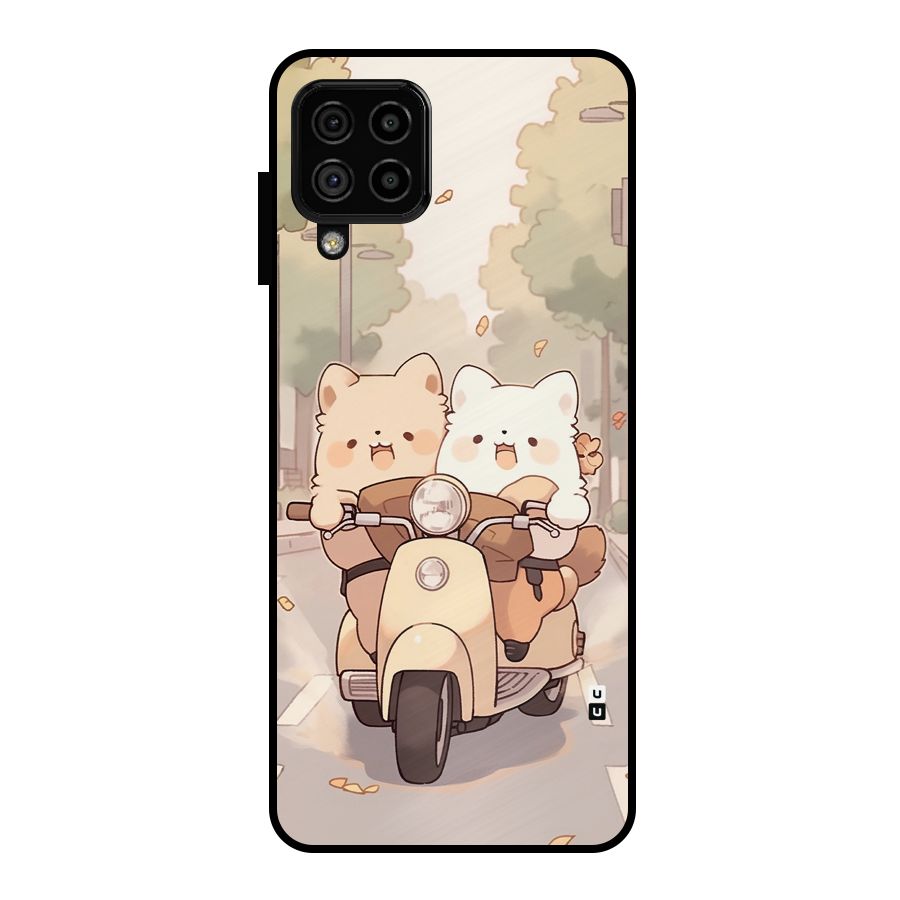 Cute Riders Metal Back Case for Galaxy A22 4G