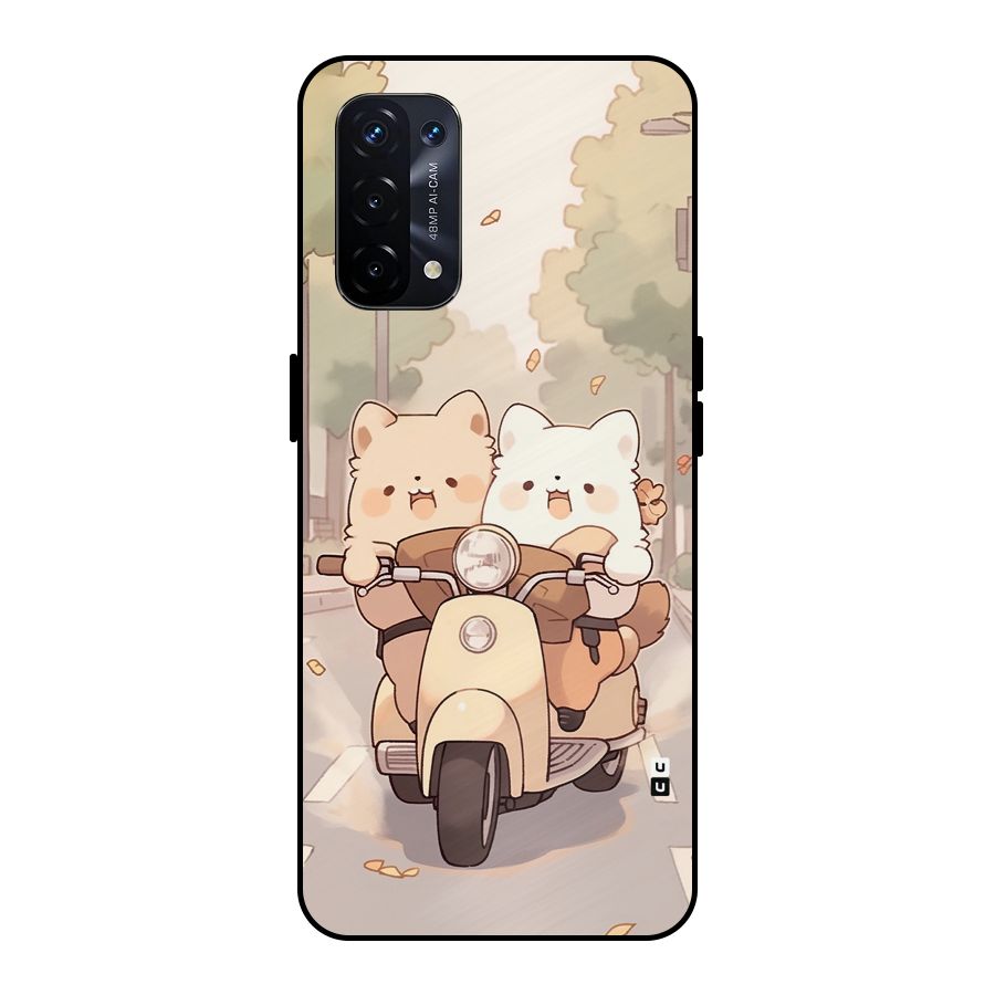 Cute Riders Metal Back Case for Oppo A74 5G