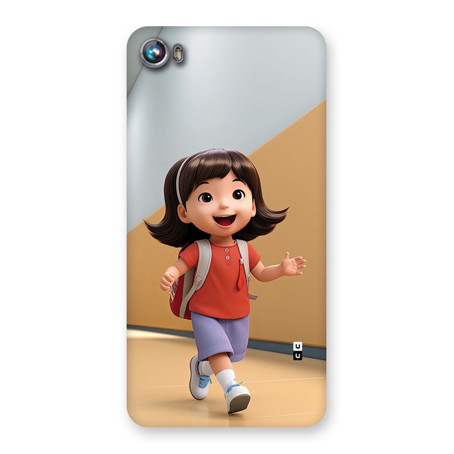 Cute School Girl Back Case for Canvas Fire 4 (A107)