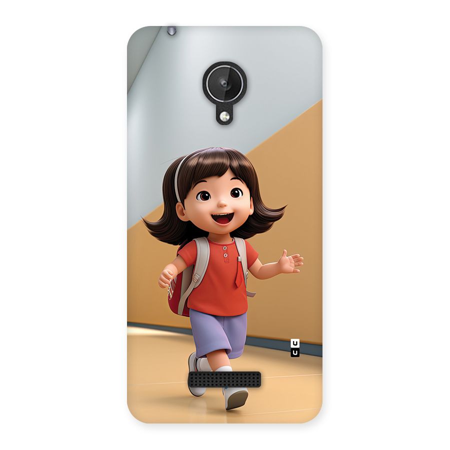 Cute School Girl Back Case for Canvas Spark Q380