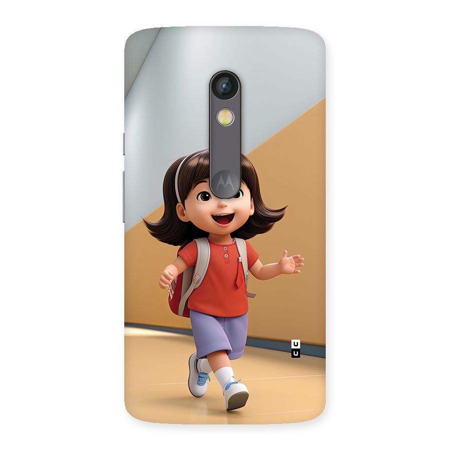 Cute School Girl Back Case for Moto X Play