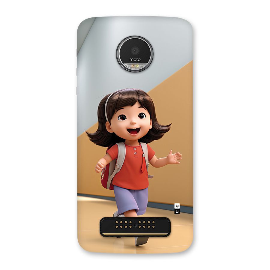 Cute School Girl Back Case for Moto Z Play