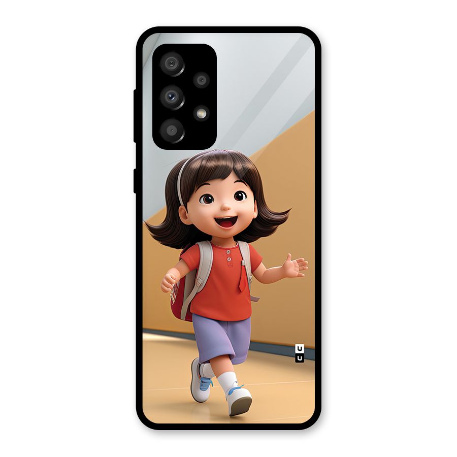 Cute School Girl Glass Back Case for Galaxy A32