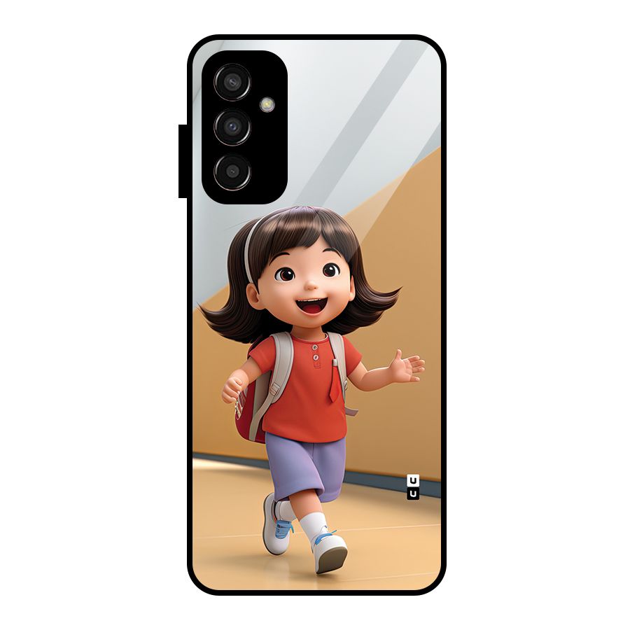 Cute School Girl Glass Back Case for Galaxy F13