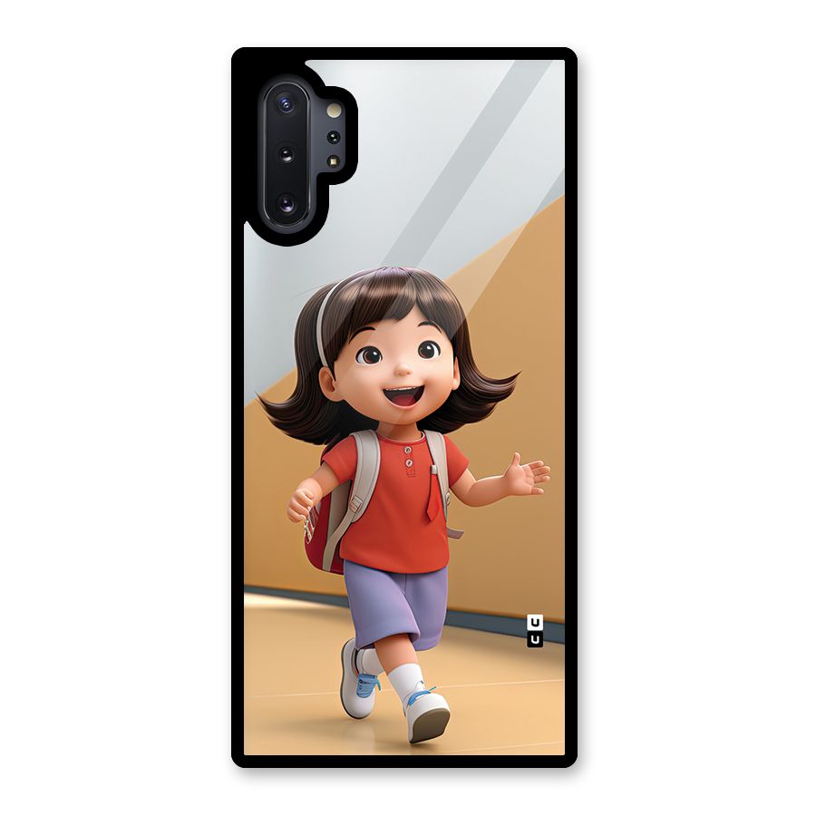 Cute School Girl Glass Back Case for Galaxy Note 10 Plus