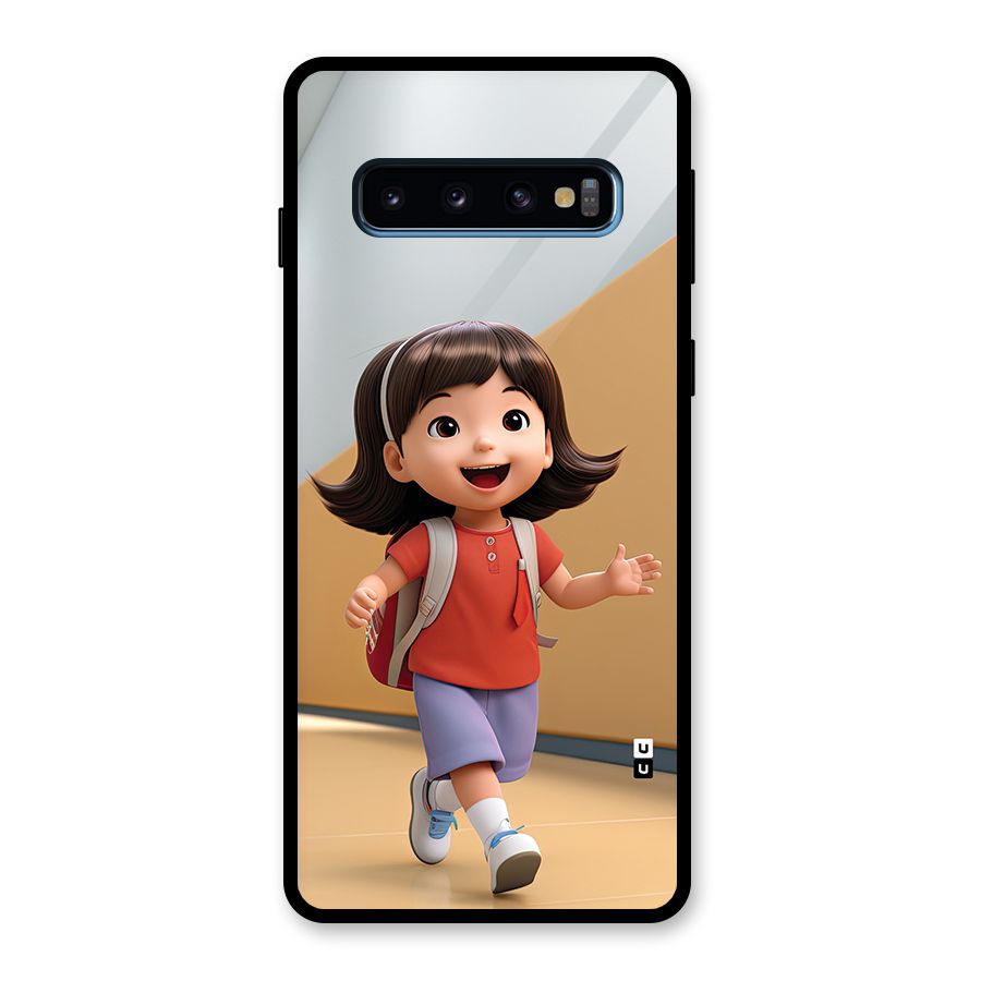 Cute School Girl Glass Back Case for Galaxy S10