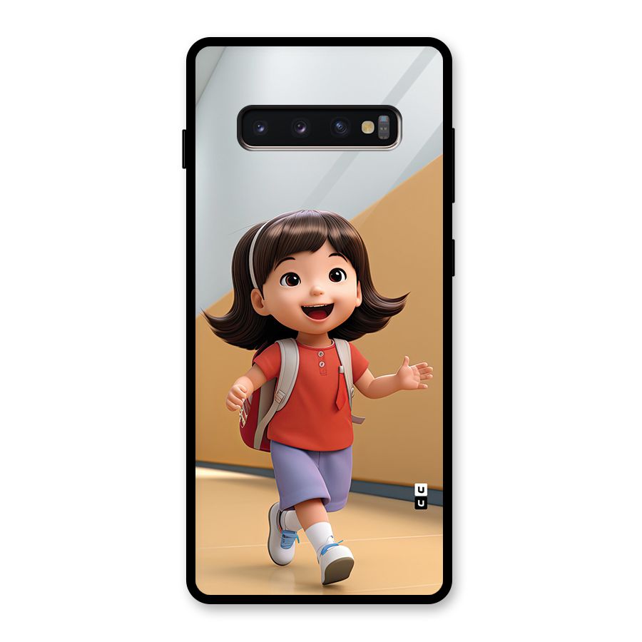 Cute School Girl Glass Back Case for Galaxy S10 Plus