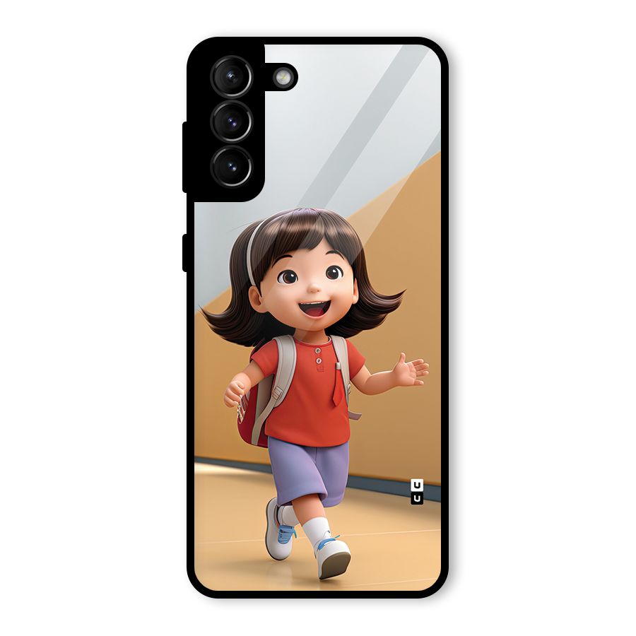 Cute School Girl Glass Back Case for Galaxy S21 Plus