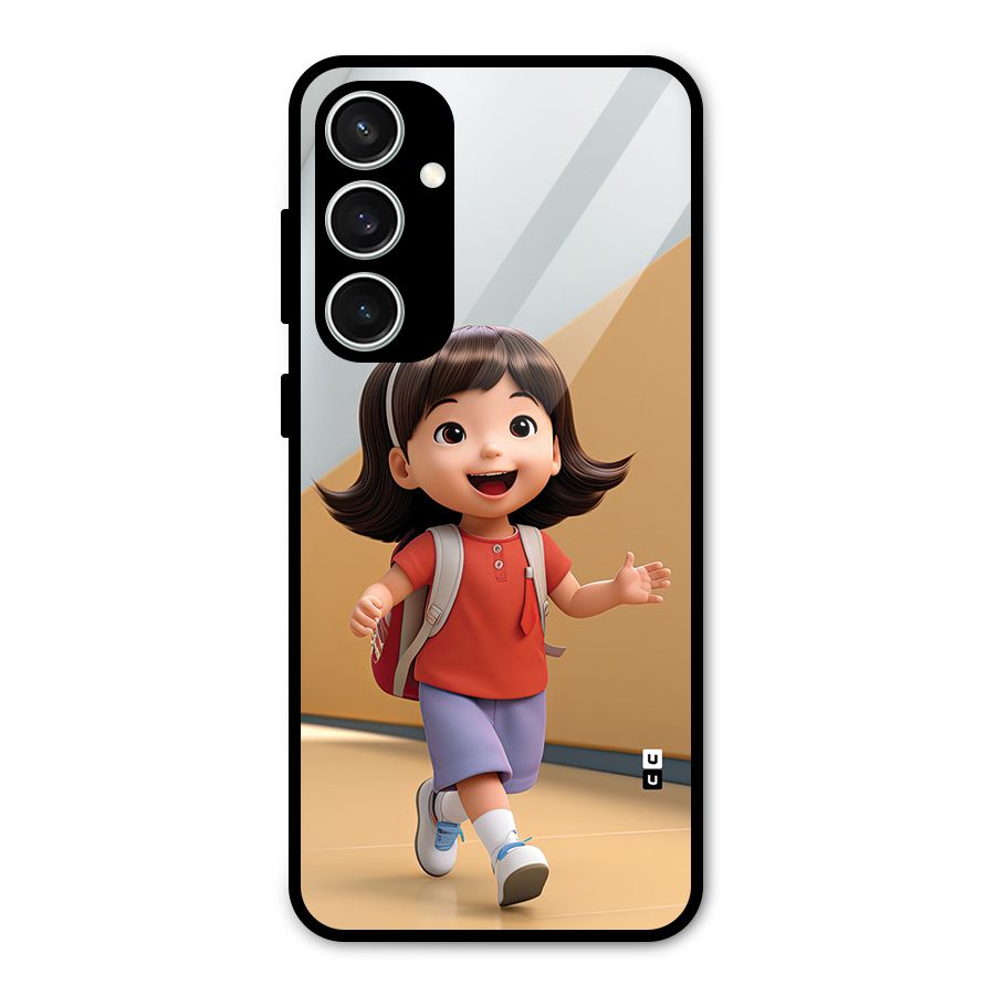 Cute School Girl Glass Back Case for Galaxy S23 FE