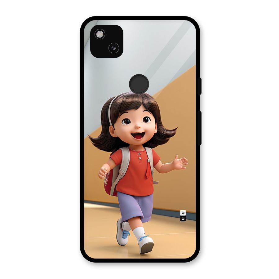 Cute School Girl Glass Back Case for Google Pixel 4a