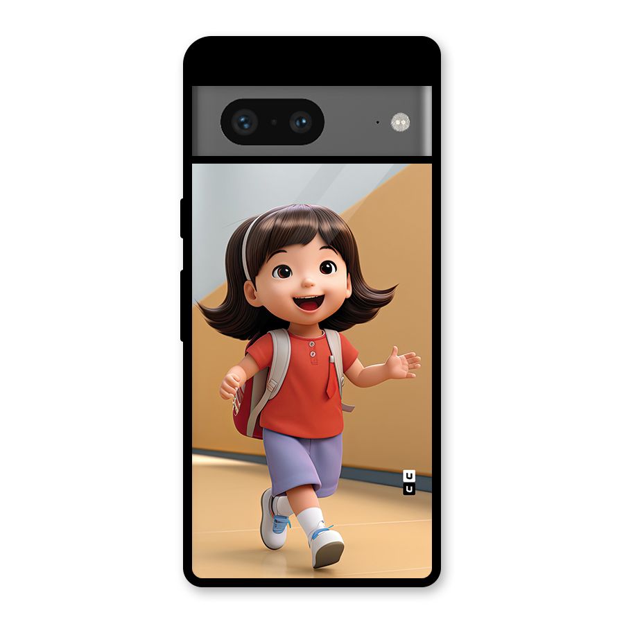 Cute School Girl Glass Back Case for Google Pixel 7