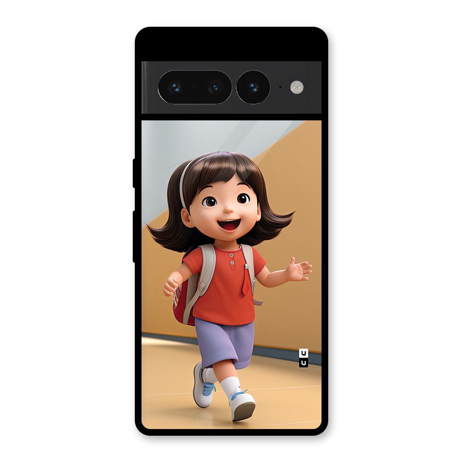 Cute School Girl Glass Back Case for Google Pixel 7 Pro