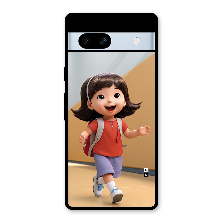 Cute School Girl Glass Back Case for Google Pixel 7a
