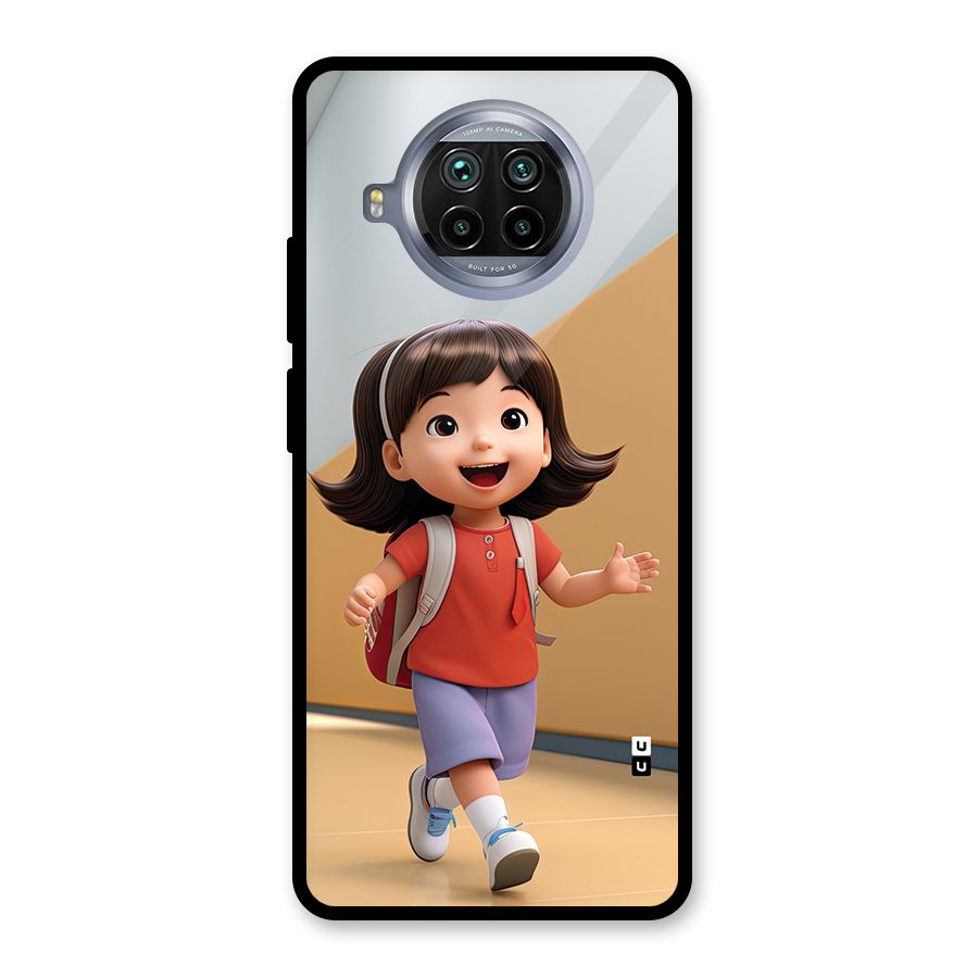 Cute School Girl Glass Back Case for Mi 10i
