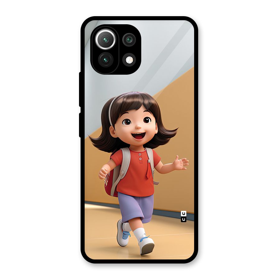 Cute School Girl Glass Back Case for Mi 11 Lite