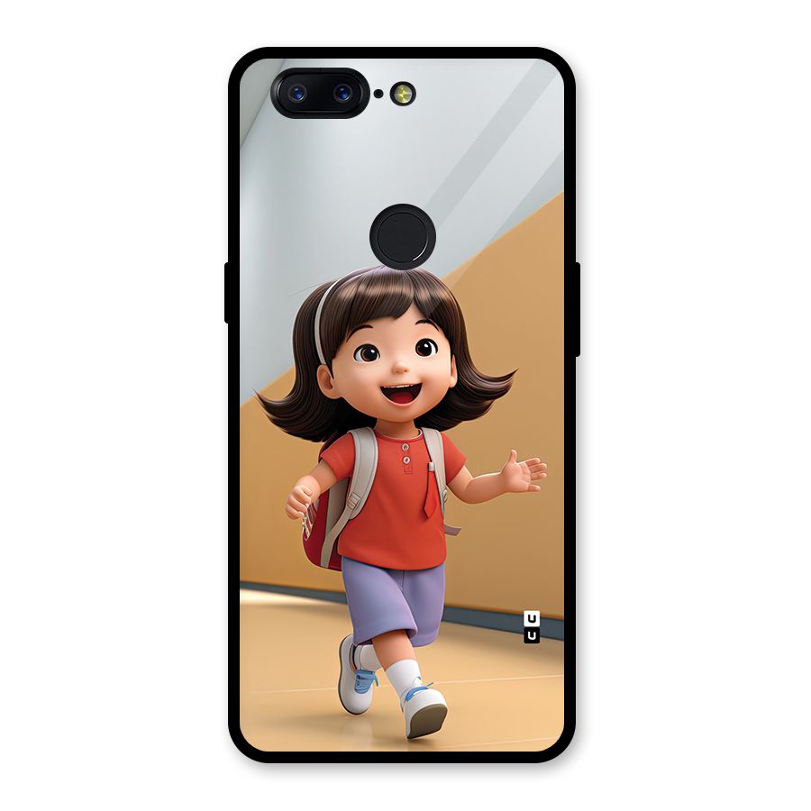 Cute School Girl Glass Back Case for OnePlus 5T