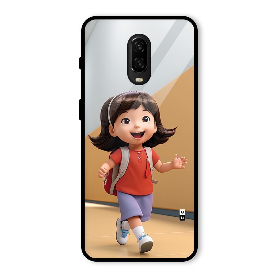 Cute School Girl Glass Back Case for OnePlus 6T