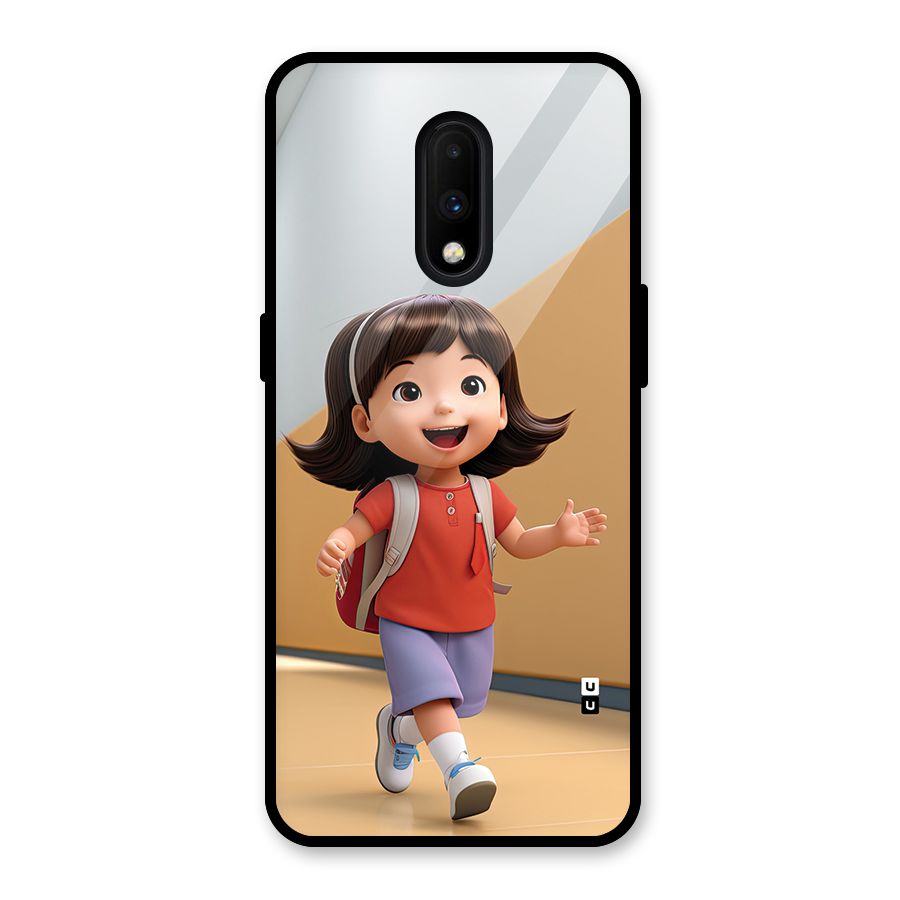 Cute School Girl Glass Back Case for OnePlus 7