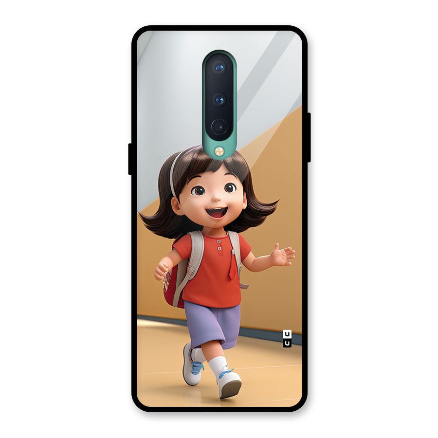Cute School Girl Glass Back Case for OnePlus 8