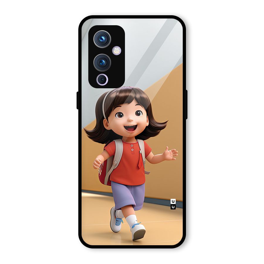 Cute School Girl Glass Back Case for OnePlus 9