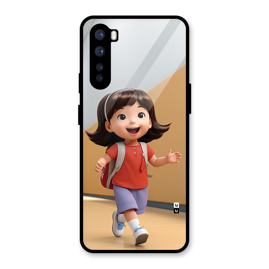 Cute School Girl Glass Back Case for OnePlus Nord