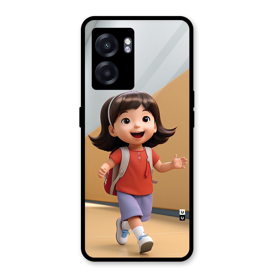 Cute School Girl Glass Back Case for Oppo K10 (5G)