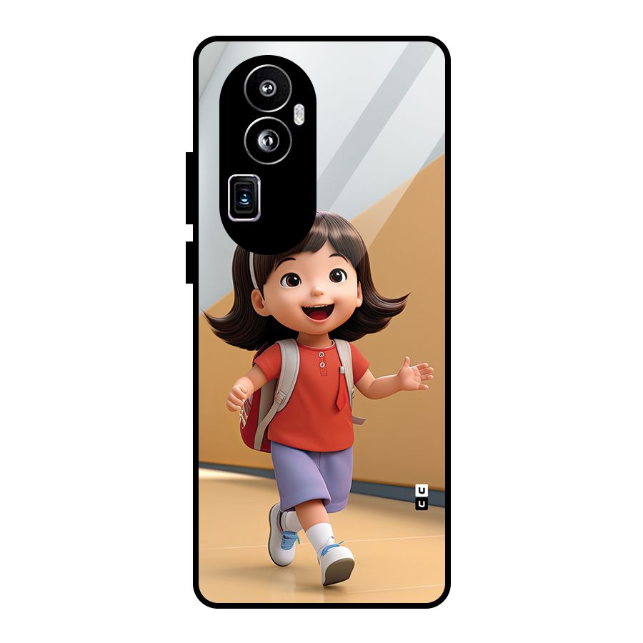 Cute School Girl Glass Back Case for Oppo Reno10 Pro Plus