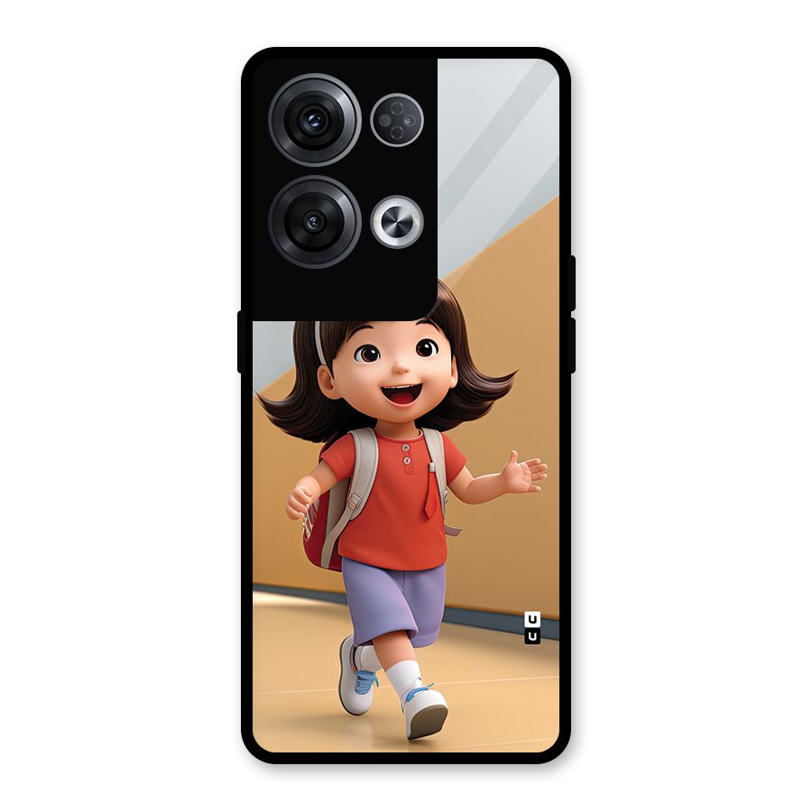 Cute School Girl Glass Back Case for Oppo Reno8 Pro 5G
