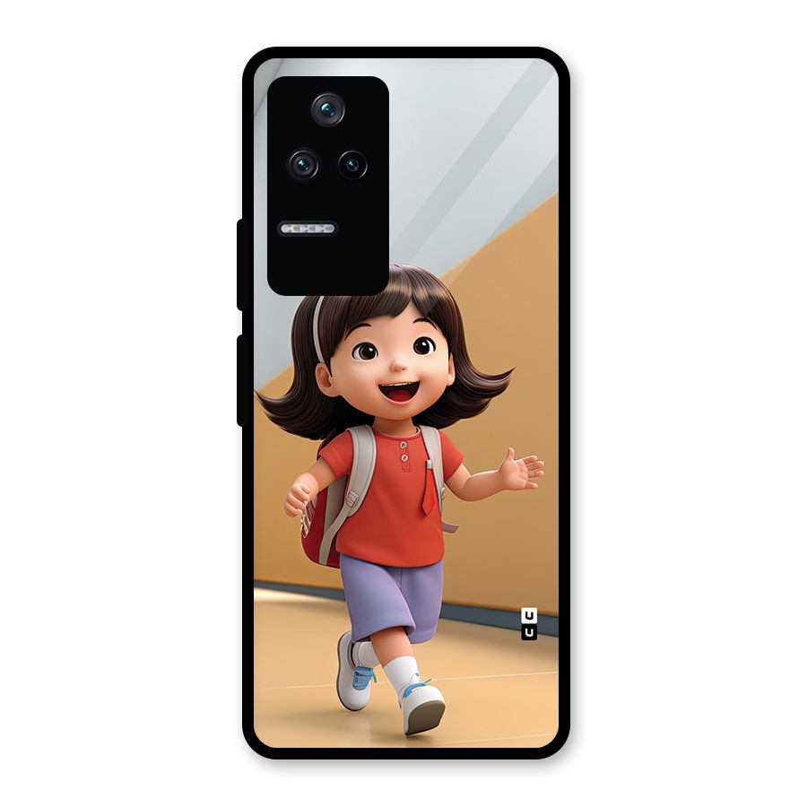 Cute School Girl Glass Back Case for Poco F4 5G