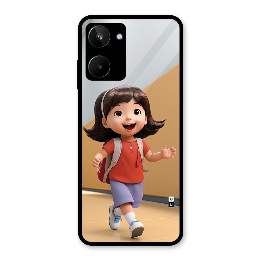 Cute School Girl Glass Back Case for Realme 10