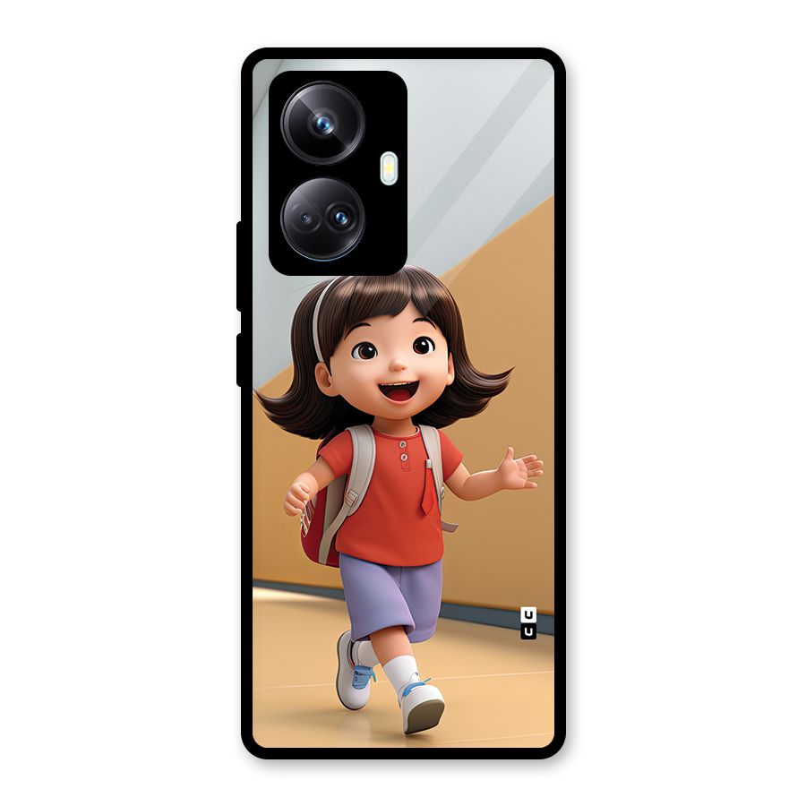 Cute School Girl Glass Back Case for Realme 10 Pro Plus