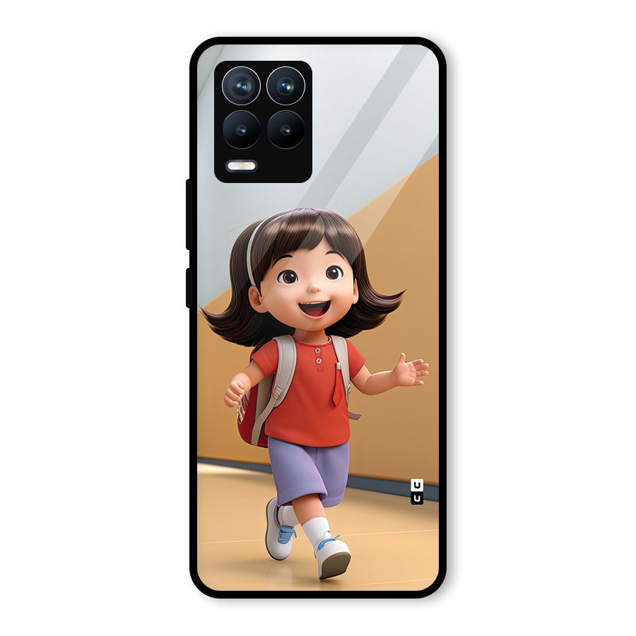 Cute School Girl Glass Back Case for Realme 8