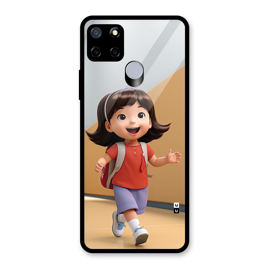 Cute School Girl Glass Back Case for Realme C12