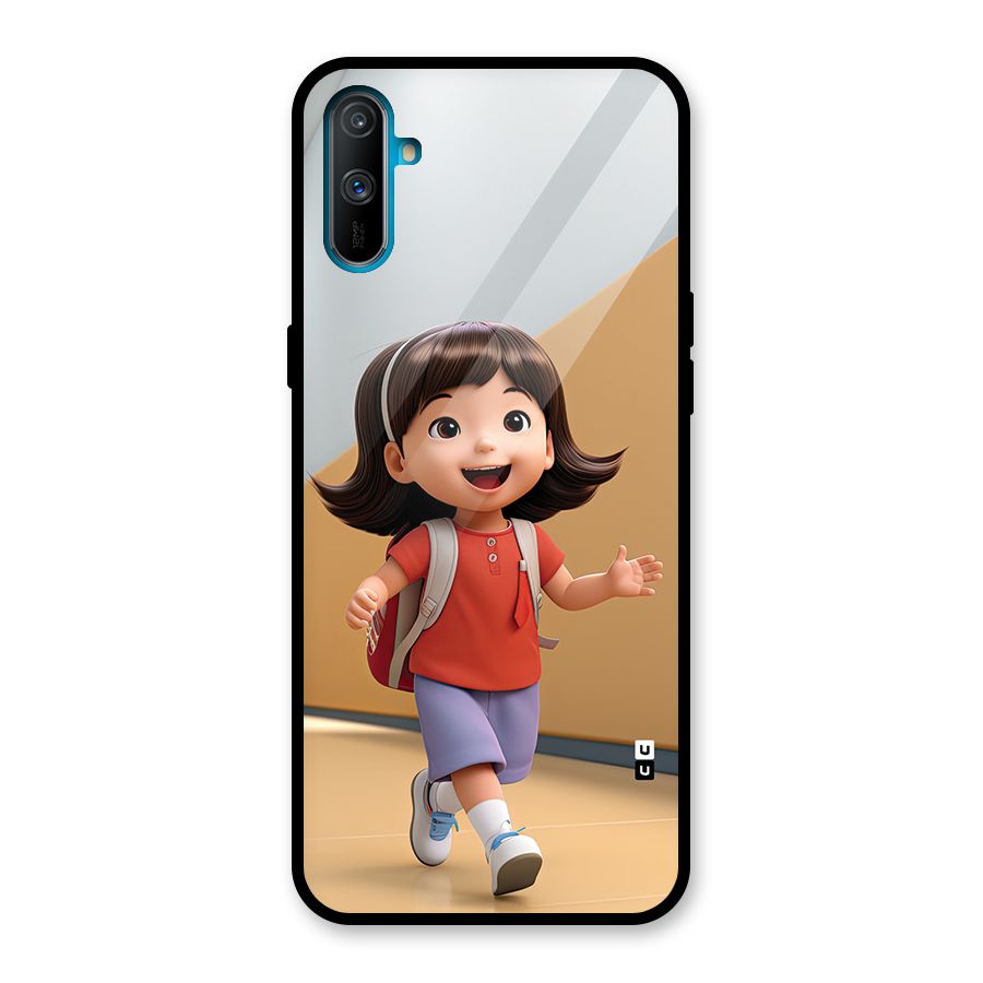 Cute School Girl Glass Back Case for Realme C3