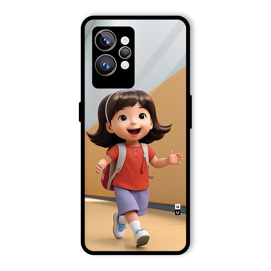 Cute School Girl Glass Back Case for Realme GT2 Pro