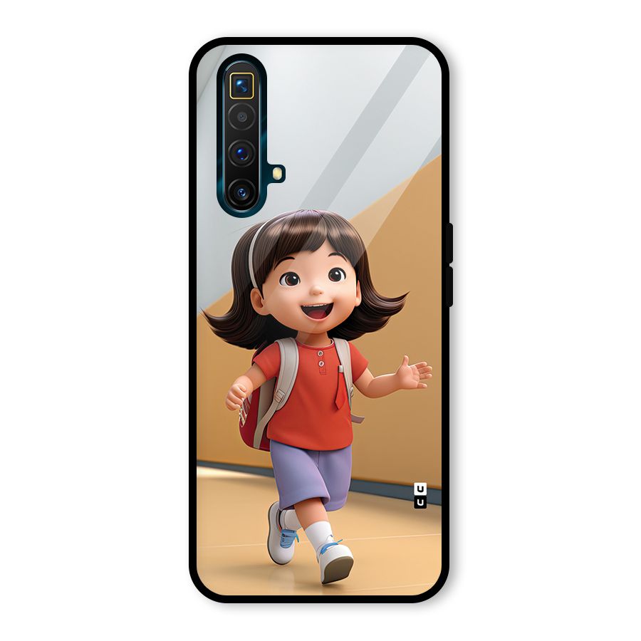 Cute School Girl Glass Back Case for Realme X3