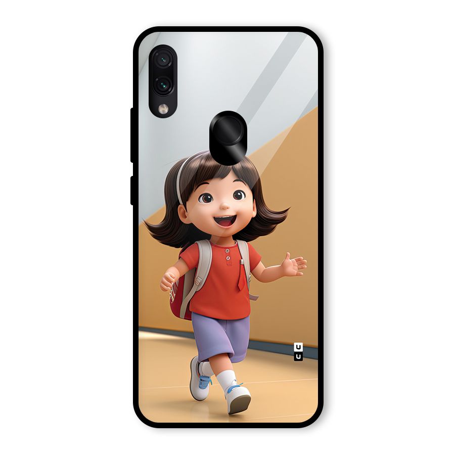 Cute School Girl Glass Back Case for Redmi Note 7 Pro