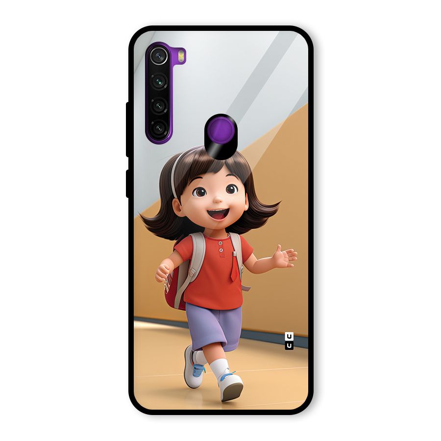 Cute School Girl Glass Back Case for Redmi Note 8