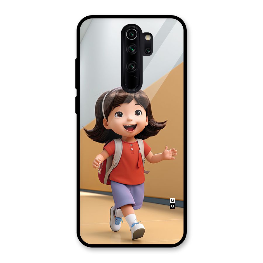 Cute School Girl Glass Back Case for Redmi Note 8 Pro