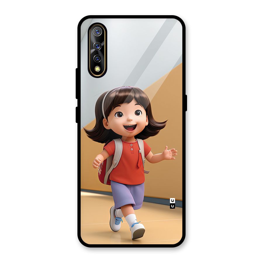 Cute School Girl Glass Back Case for Vivo S1