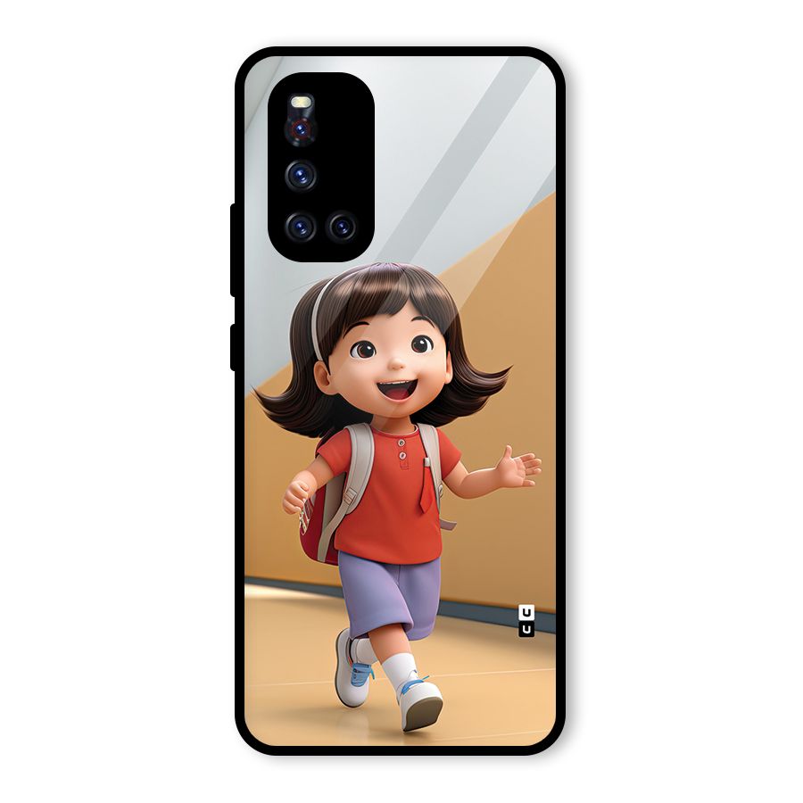 Cute School Girl Glass Back Case for Vivo V19