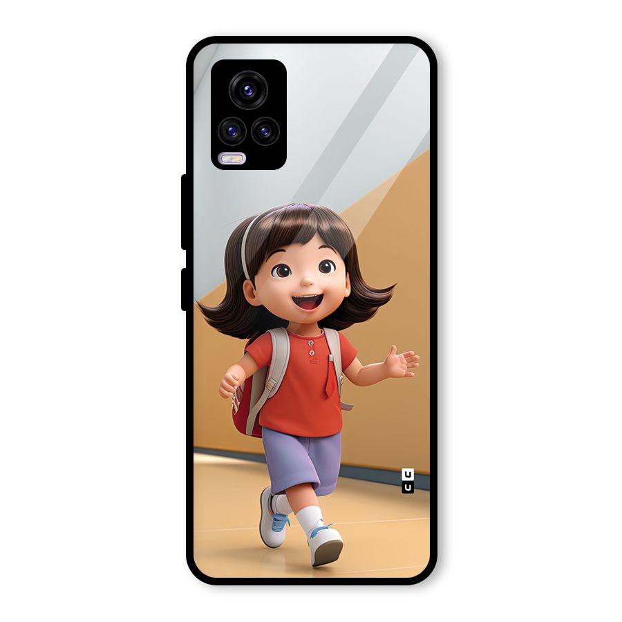 Cute School Girl Glass Back Case for Vivo V20 2021
