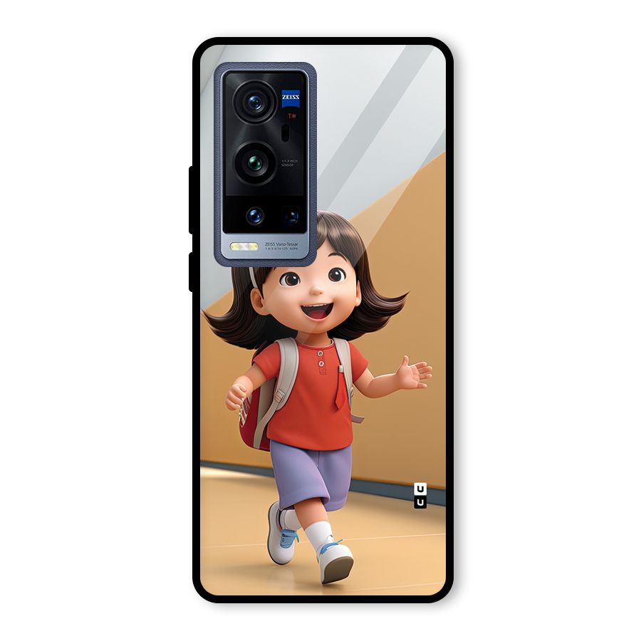 Cute School Girl Glass Back Case for Vivo X60 Pro Plus