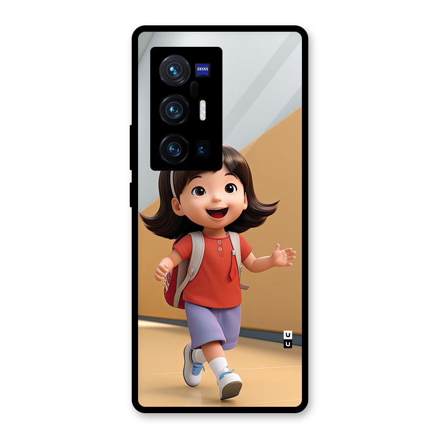Cute School Girl Glass Back Case for Vivo X70 Pro Plus