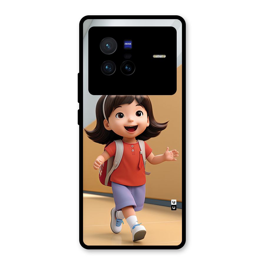 Cute School Girl Glass Back Case for Vivo X80