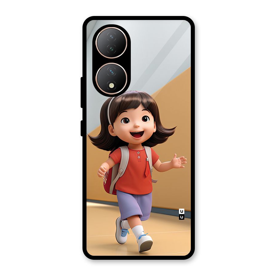 Cute School Girl Glass Back Case for Vivo Y100